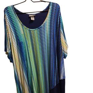 Catherines striped uneven hem tunic